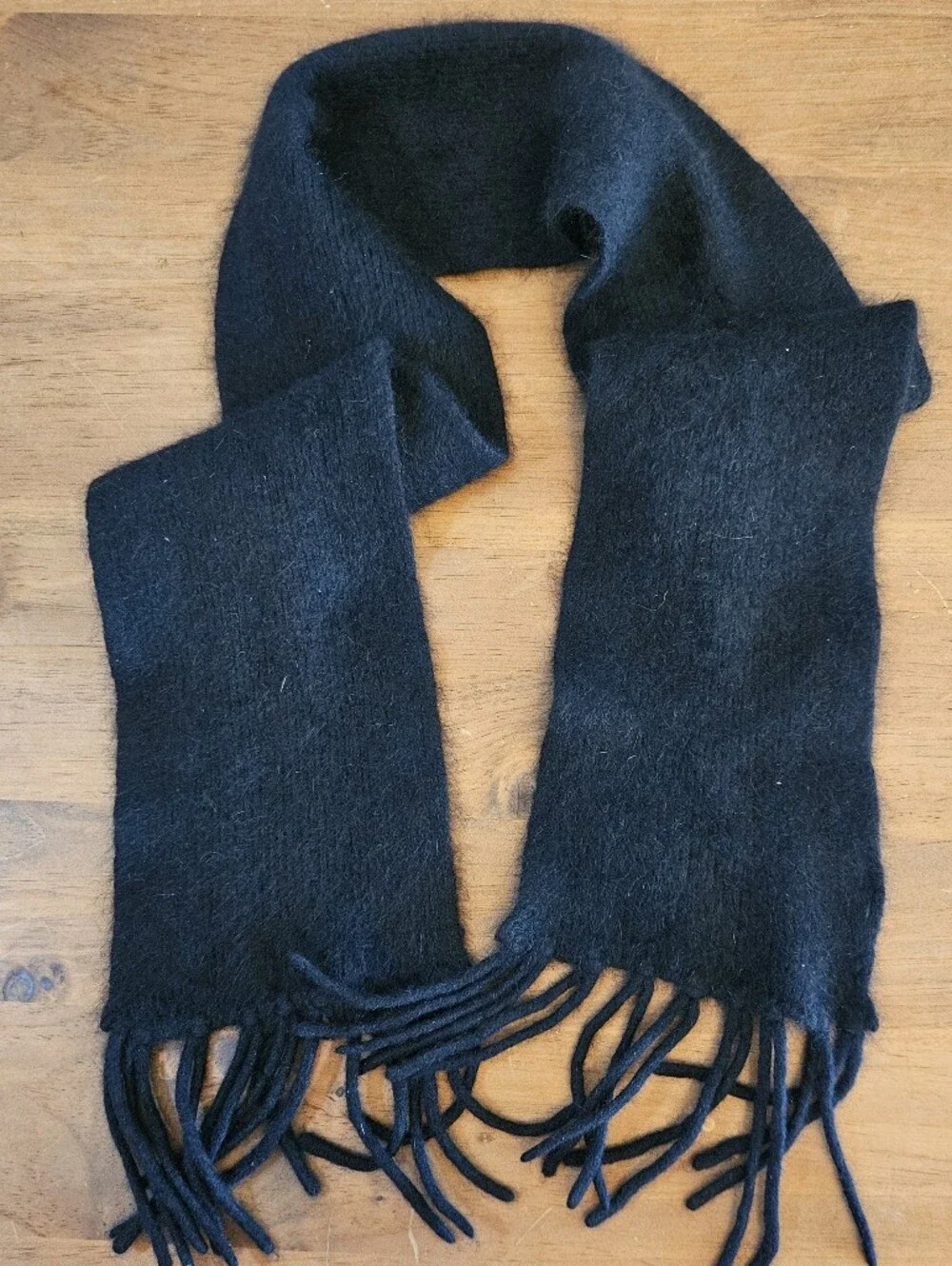Rabbit Wool Nylon Blend Scarf Fringed 57